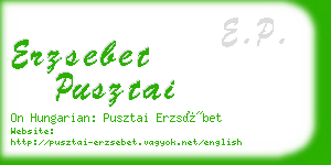 erzsebet pusztai business card